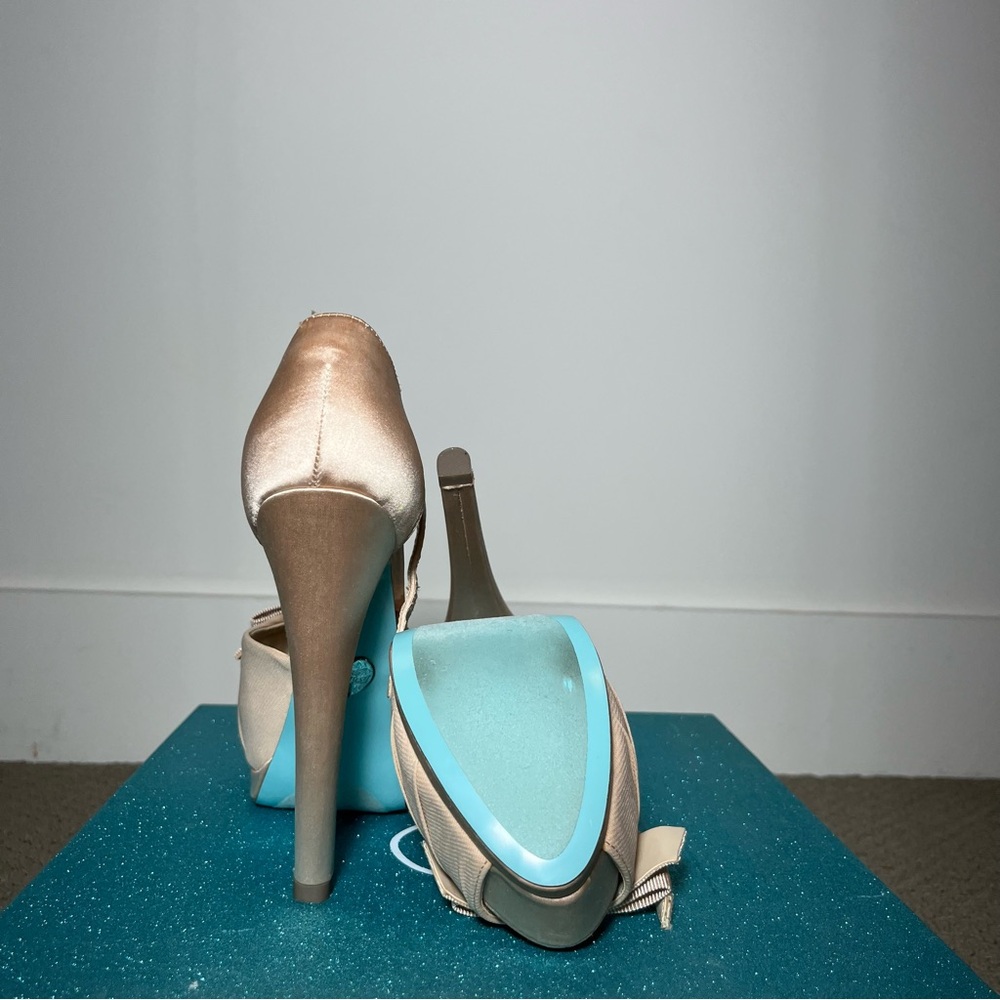 Betsey Johnson Champagne Peep-Toe Heels - Picture 3 of 4